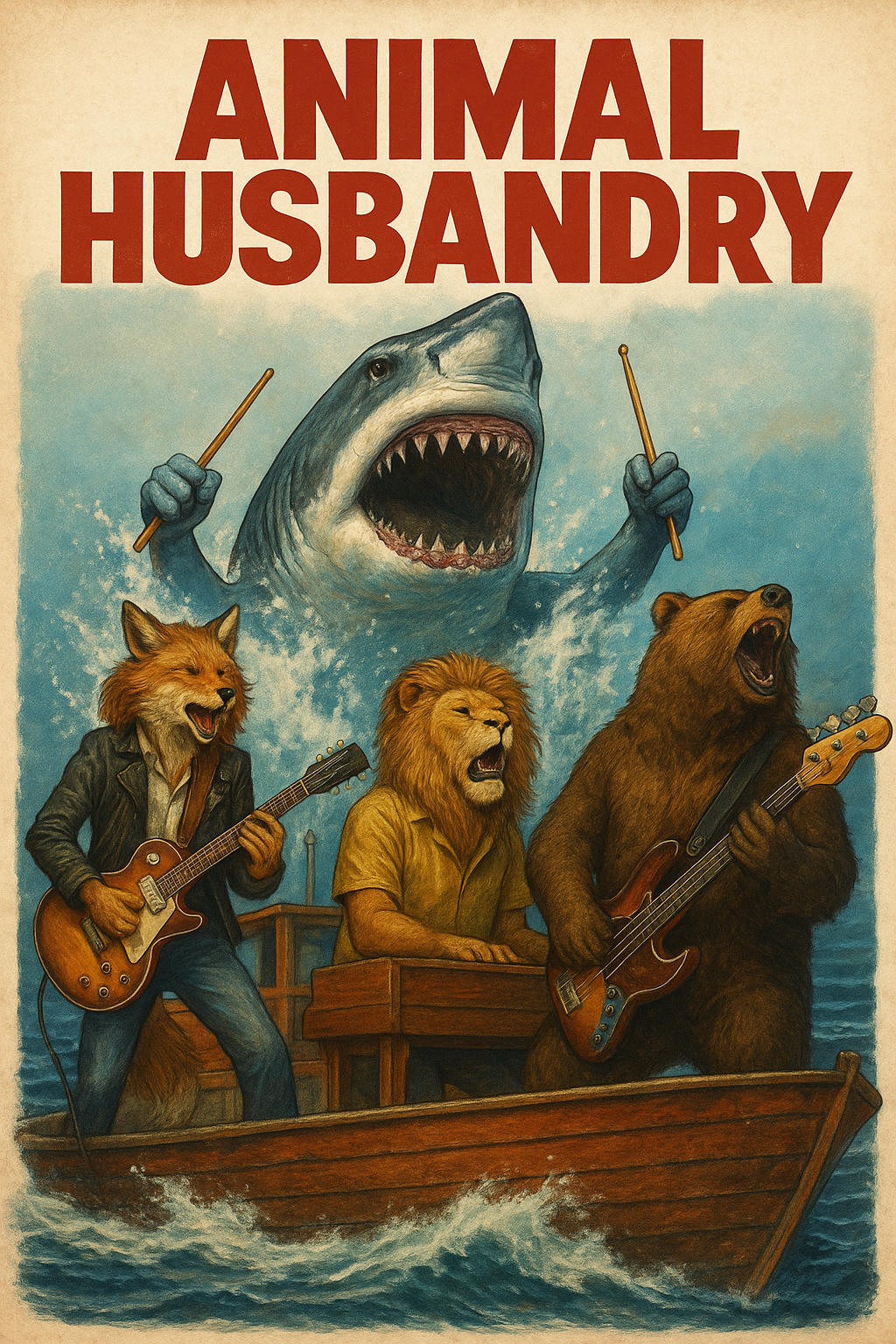 Animal Husbandry — Jaws-style boat poster